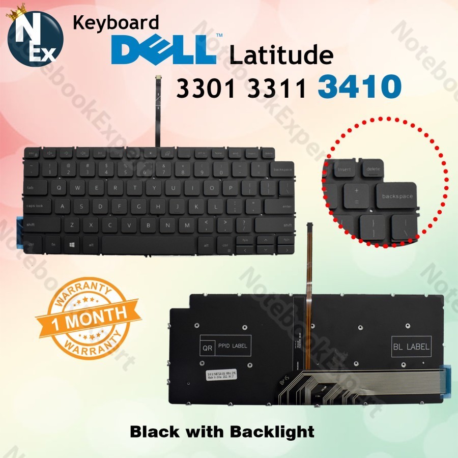 Jual Keyboard Latitude 3301 3311 3410 Black with Backlight | Shopee ...