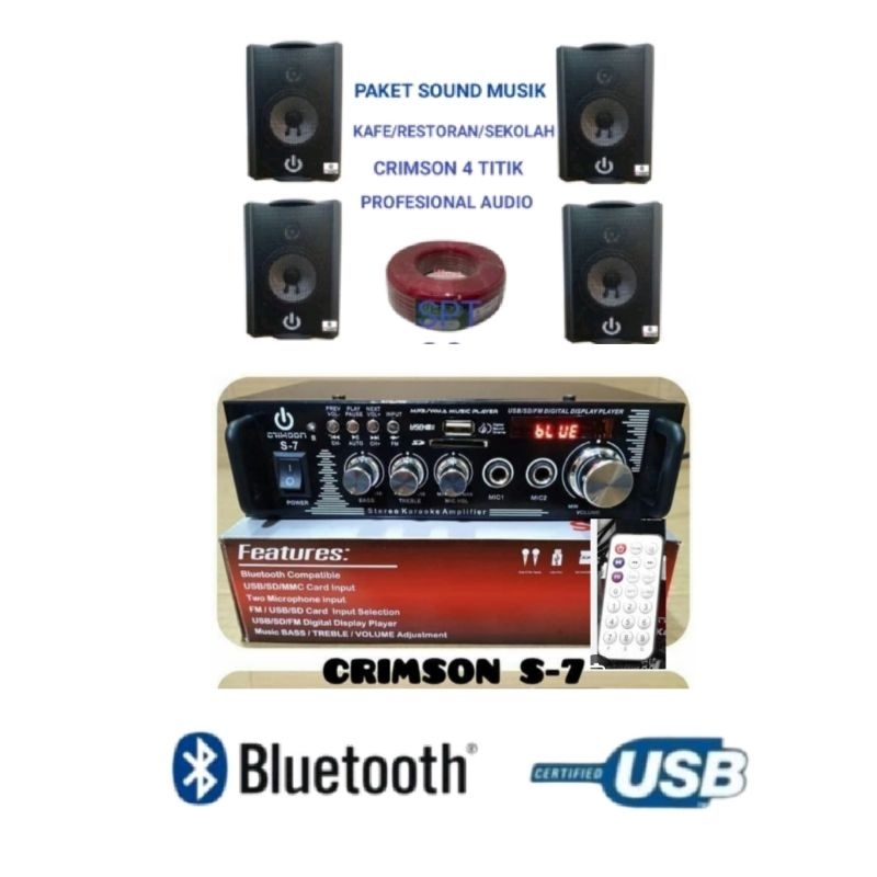 Jual Paket Sound Speaker Crimson 4 Titik Speaker Kafe Restoran Sekolah ...