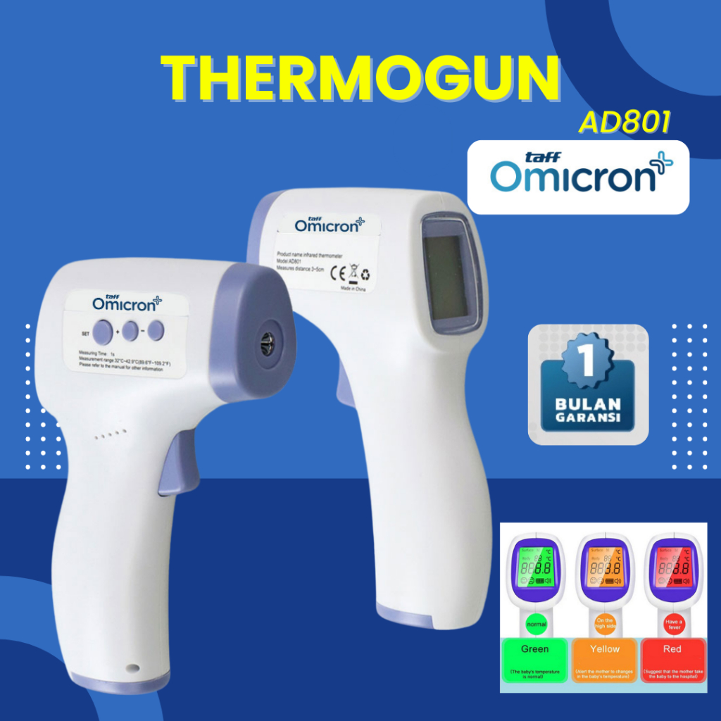 Jual Thermogun Thermometer Tembak Infrared Non Contact - AD801 | Shopee ...