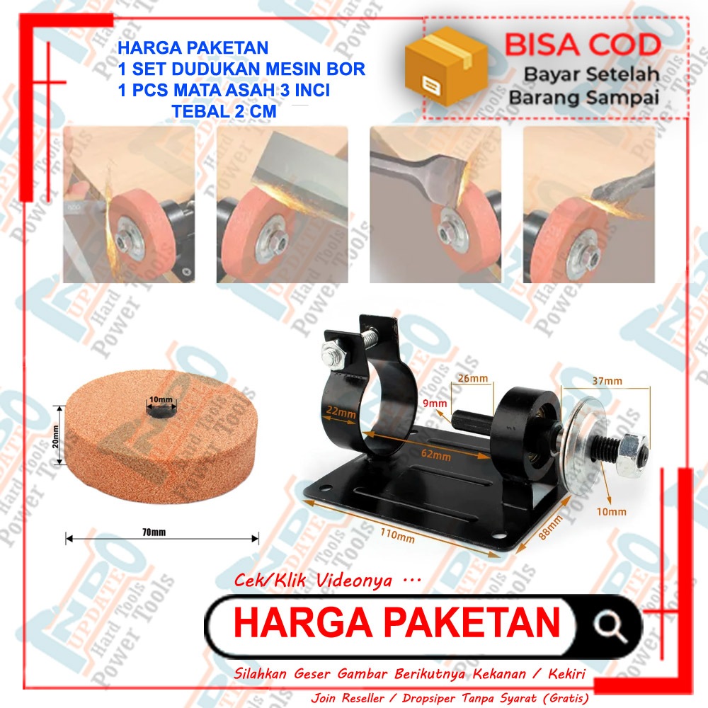 Jual Mata Roda Gerinda Elektrik/Adaptor Dudukan Set Mesin Bor Batu ...