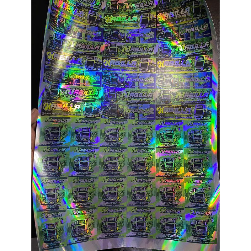 Jual PAKET 1 LEMBAR ATAU 48 PCS STICKER BUS NABILA HOLOGRAM ASLI ANTI ...