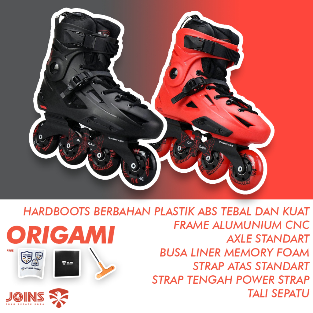 Jual SEPATU RODA FLYING EAGLE ORIGAMI RED | Shopee Indonesia