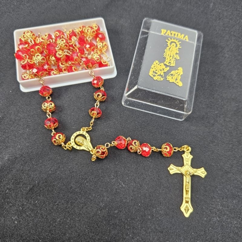 Jual Rosario Crystal Cheko Golden Fatima 8mm | Shopee Indonesia