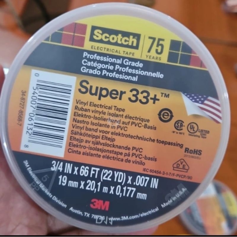 Nastro Isolante 3M Scotch Super 33+ – Professionale, Nero, Vinile Premium