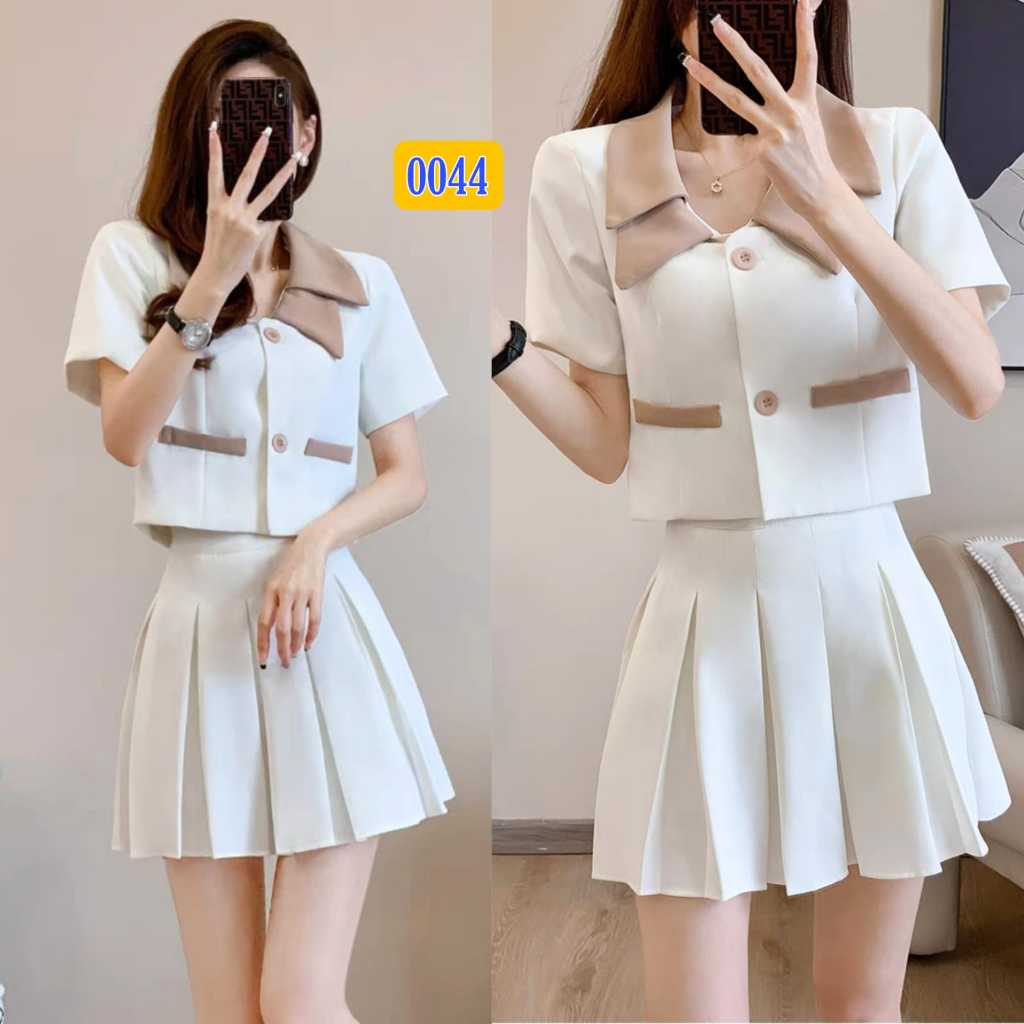 Jual Stelan Rok Kombi Warna Polos 0044 / Stelan Wanita Pendek / Stelan ...