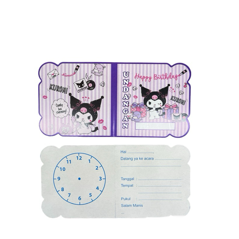 Jual 30PCS KARTU UNDANGAN ULANG TAHUN KARAKTER LIPAT KUROMI DINO