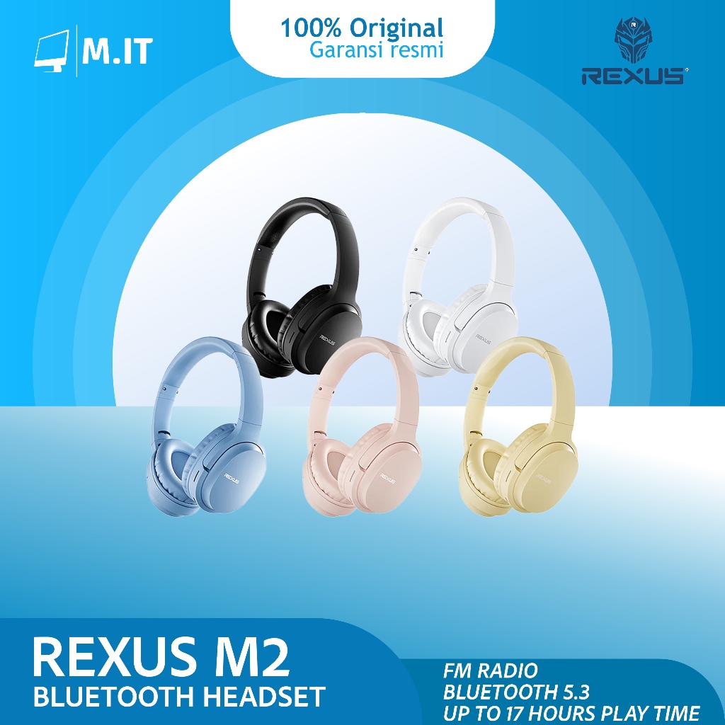 Jual REXUS M2 BLUETOOTH HEADSET FM RADIO MICRO SD 17 HOURS PLAYTIME ...