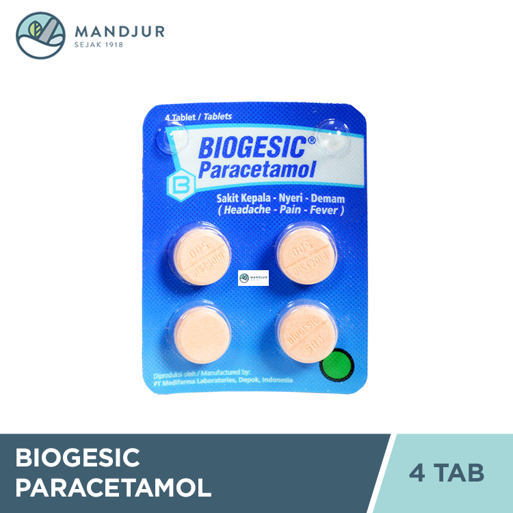 Jual BIOGESIC 500 MG 1 BLISTER @ 4 TABLET | Shopee Indonesia