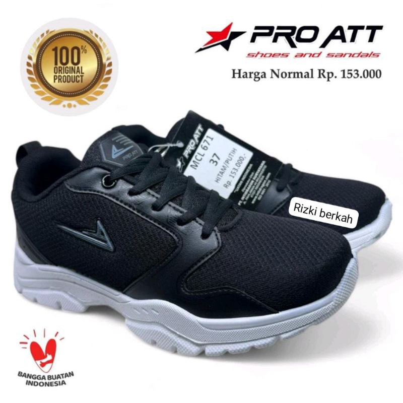 Jual SEPATU PRO ATT SEPATU SEKOLAH WARNA HITAM POLOS DAN HITAM PUTIH