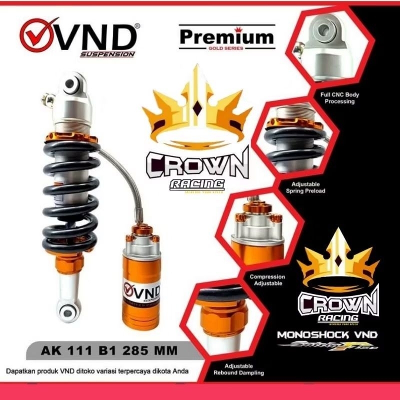 Jual Monoshock VND AK 111 B1 Pro Click Rebound Tabung Pisah Satria FU ...