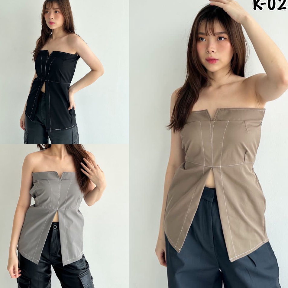Kadaka T-0510 Triangle Tube Top with Scarf Tie | Atasan Kemben