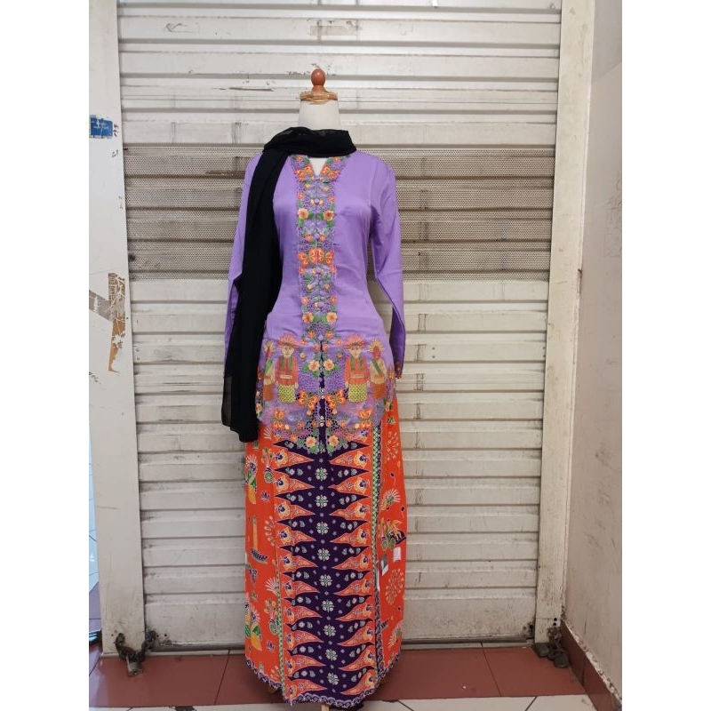 Jual Setelan Kebaya Encim Bordir Betawi Motif Ondel Size Jumbo Kebaya Encim Betawi Shopee