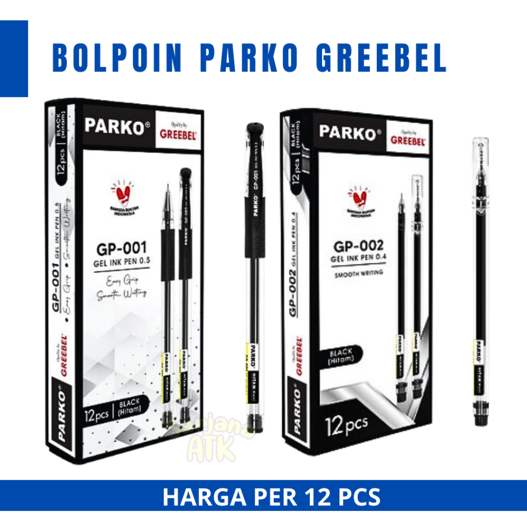 Jual (12 Pcs) Bulpen Gel / Ballpoint Gel / Pen Gel GP-002 GP-001 Parko ...