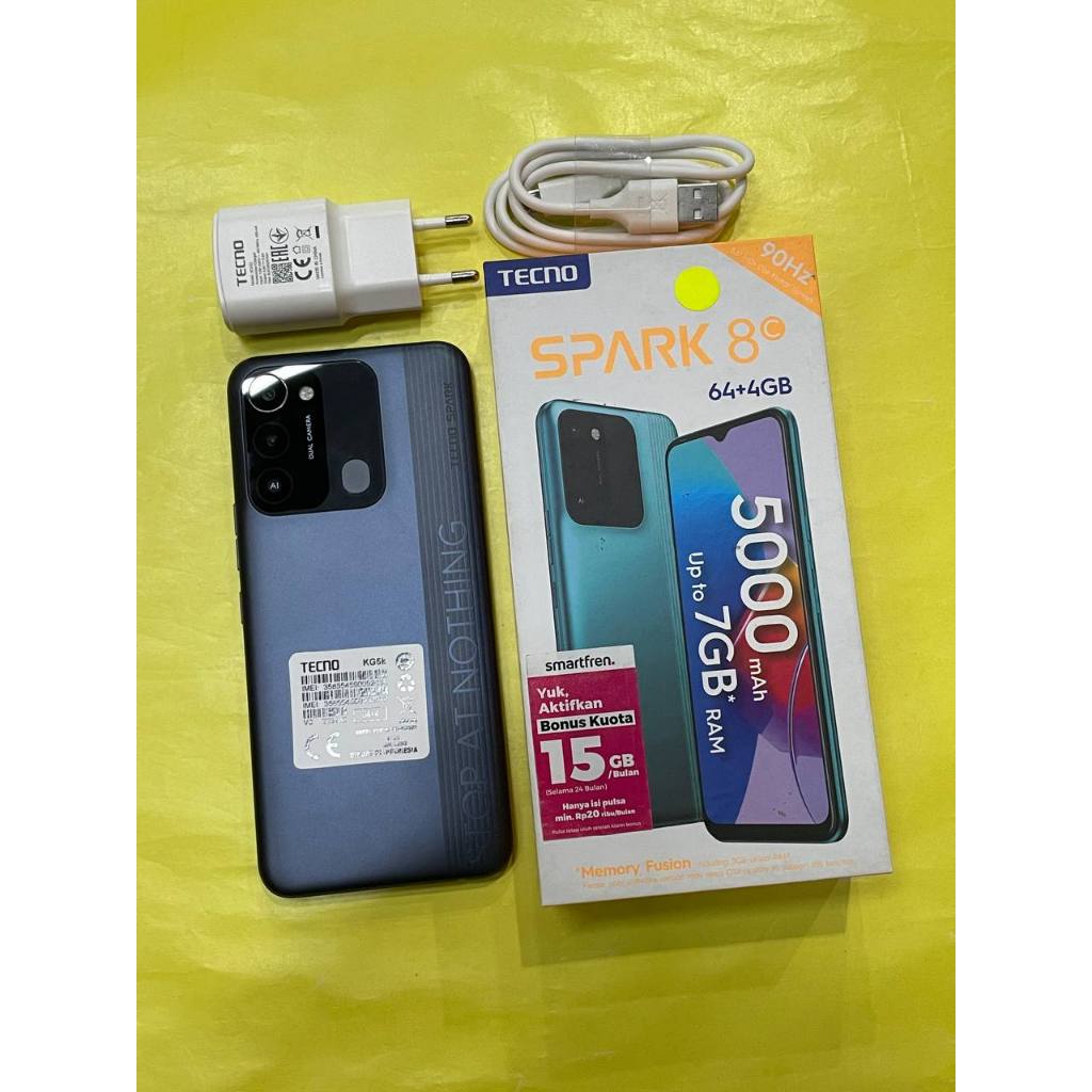 Jual TECNO SPARK 8C 4/64GB SECOND FULLSET | Shopee Indonesia