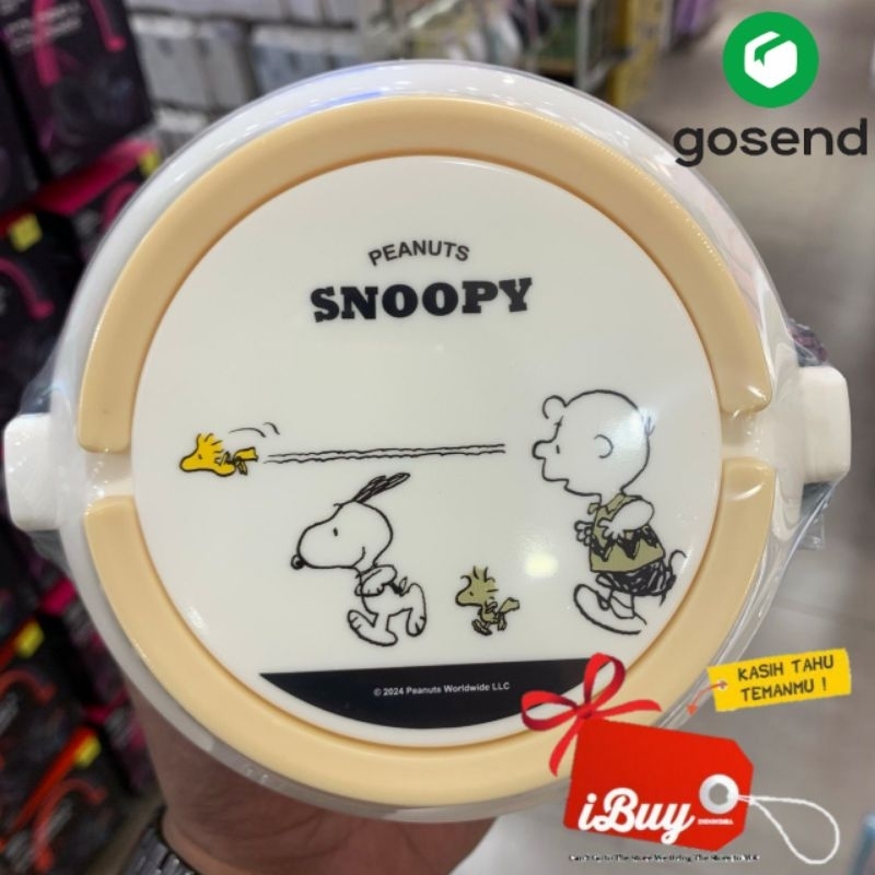 Jual iBuy Miniso Snoopy 2in1 Bento Lunch Box Tempat Makan 1100ml YELLOW ...