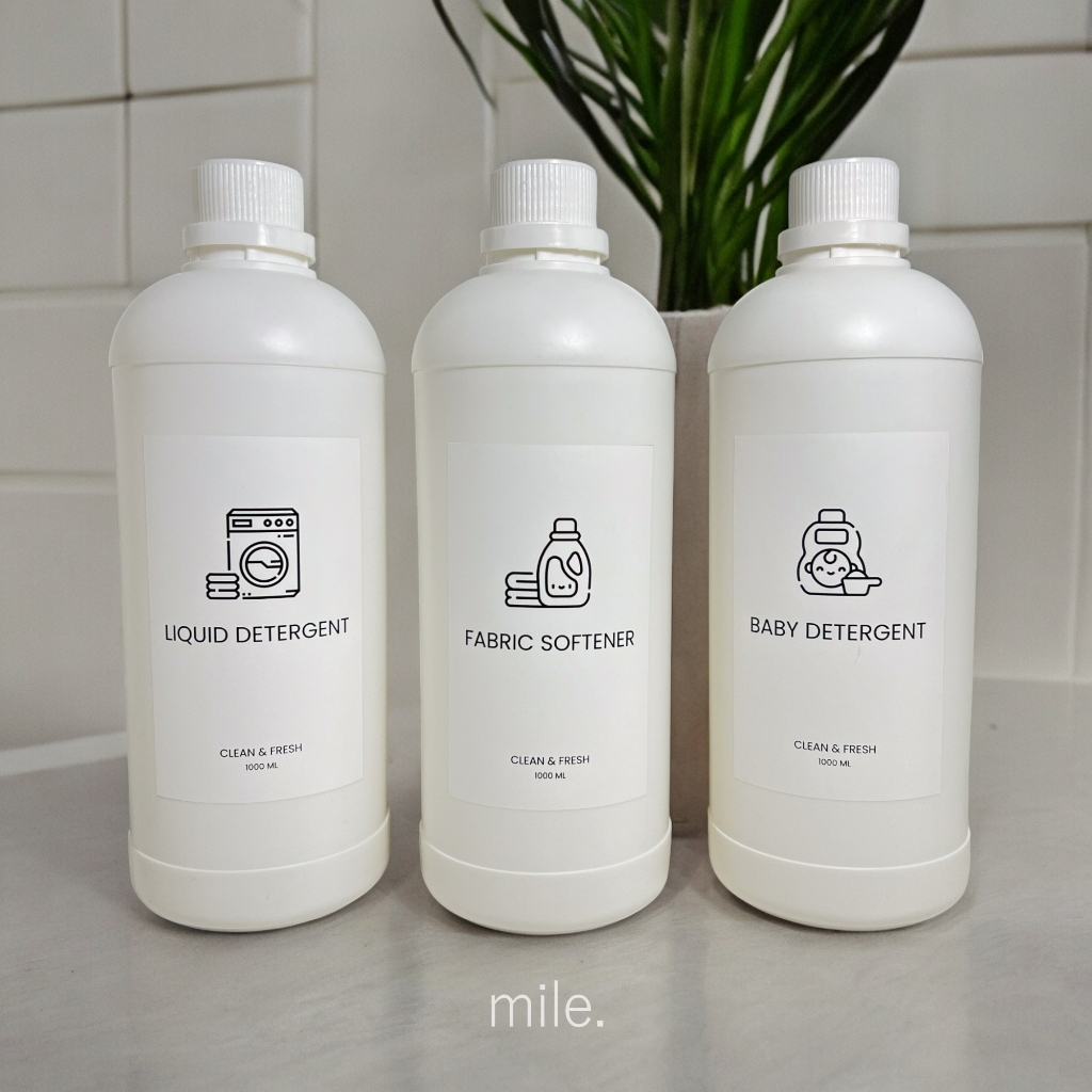 Jual BOTOL REFILL 1000ML DETERGENT LIQUID + LABEL ANTI AIR 1 LITER ...