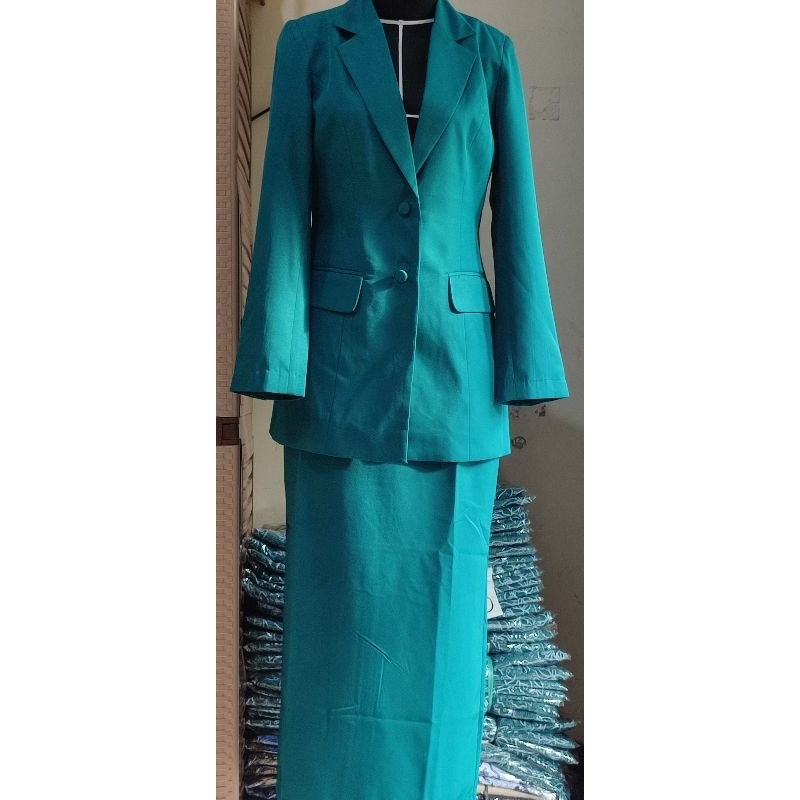 Jual Seragam PKK Nasional FREE PIN PKK warna hijau tosca || Blazer ...
