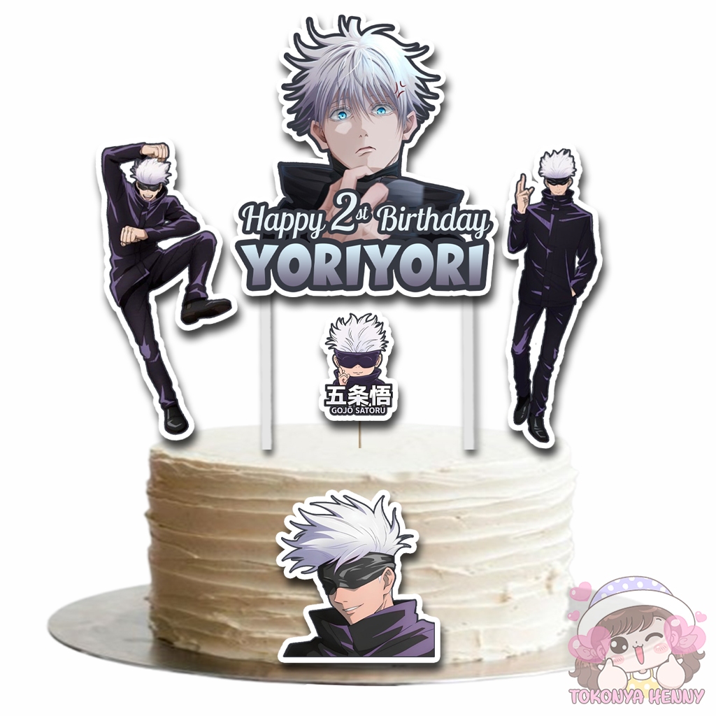 Jual Topper Cake Hiasan Kue Ulang Tahun Anak motif GOJO SATORU JUJUTSU ...