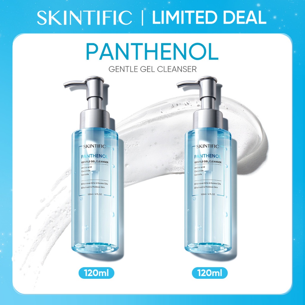 Jual SKINTIFIC Panthenol Gel Cleanser 120ml Wash Facial Facial Foam Cleanser Sabun Wajah Gel Oil