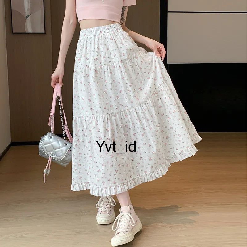 Jual [COD] rok wanita/rok plisket wanita korean style /Rok ruffle/ rok ...