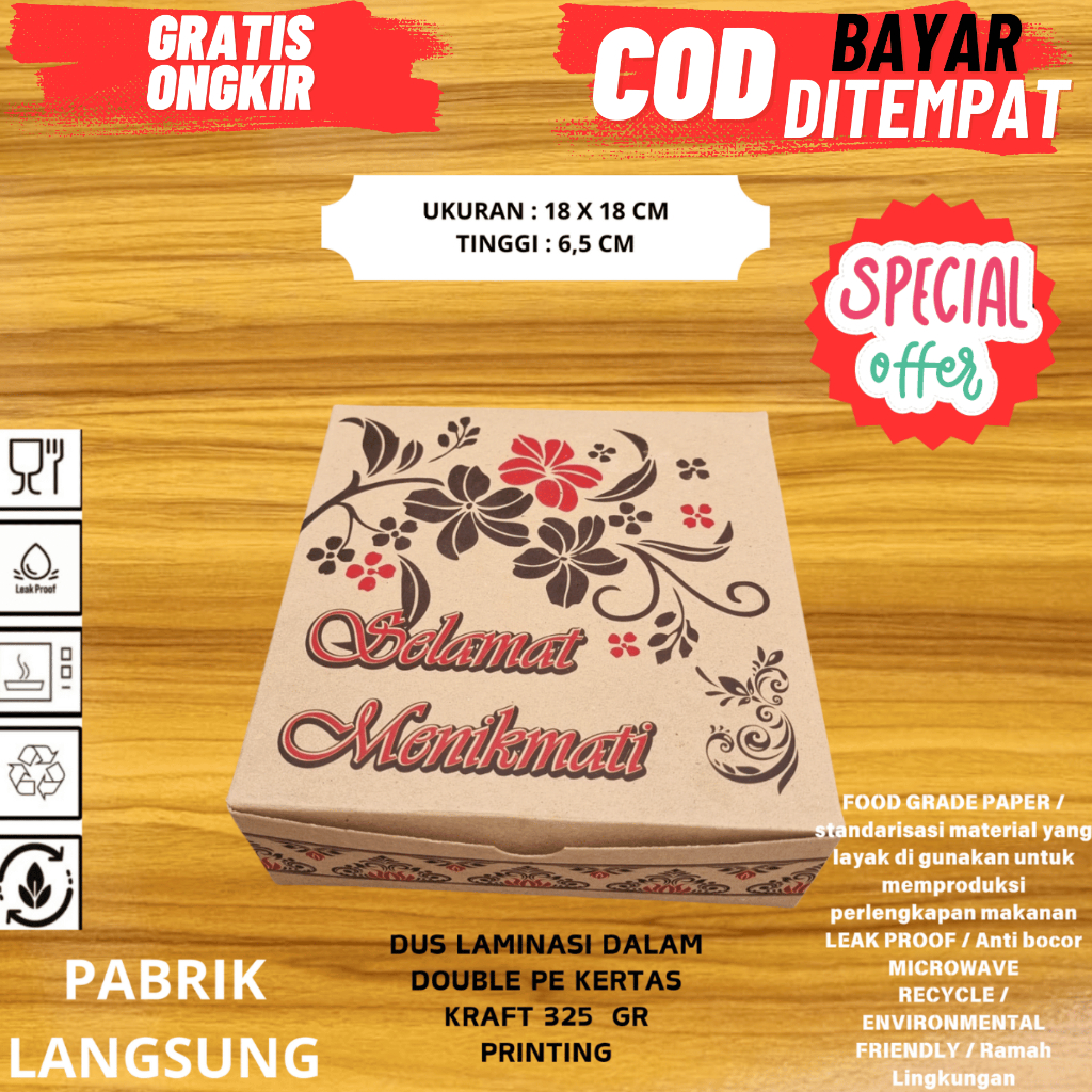 Jual LAWRENCE BOX NASI Paper Lunch Box Kraft Coklat Laminasi Dalam ...