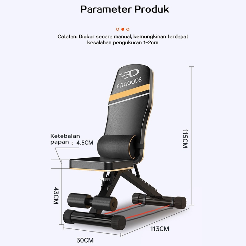 Jual Adjustable Bench Press Bangku Sit Up Multifungsi Olahraga Fitness