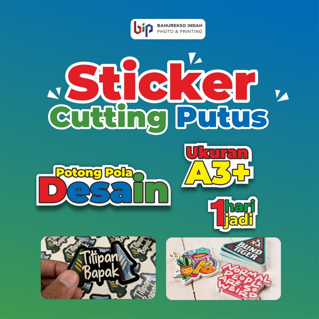 Jual Stiker Potong Putus / Stiker Die Cut Custom Desain Custom Ukuran ...