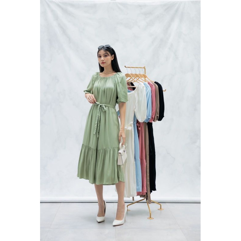 Jual OURA - Lily Ruffle Maxi Dress - Rayon | Shopee Indonesia