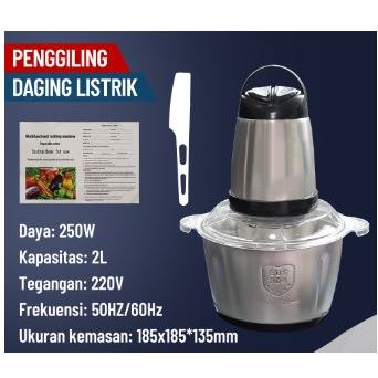 Jual Blender Chopper Stainless Steel 2L Penggiling Bumbu Daging Sayur ...