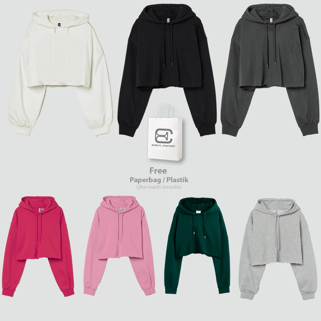 Jual Hoodie Crop Polos Sweater Crop korean Hoodie Cropped Wanita Korean Style Bahan Lembut Fleece Shopee Indonesia
