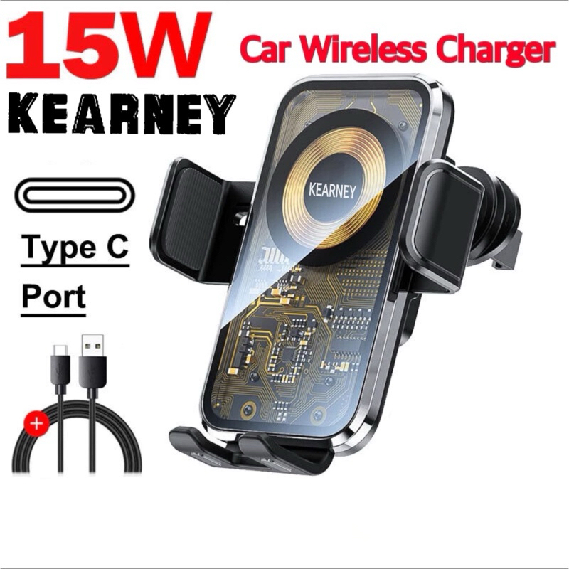 Jual KEARNEY 15W Car Fast Wireless Charger Magnetic Sensor Phone