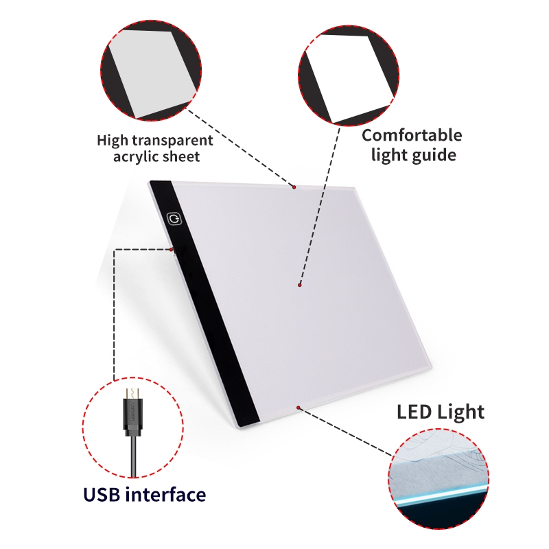 Jual A4 Led Light Pad Drawing Tracing Board Stensil Board Papan Jiplak ...