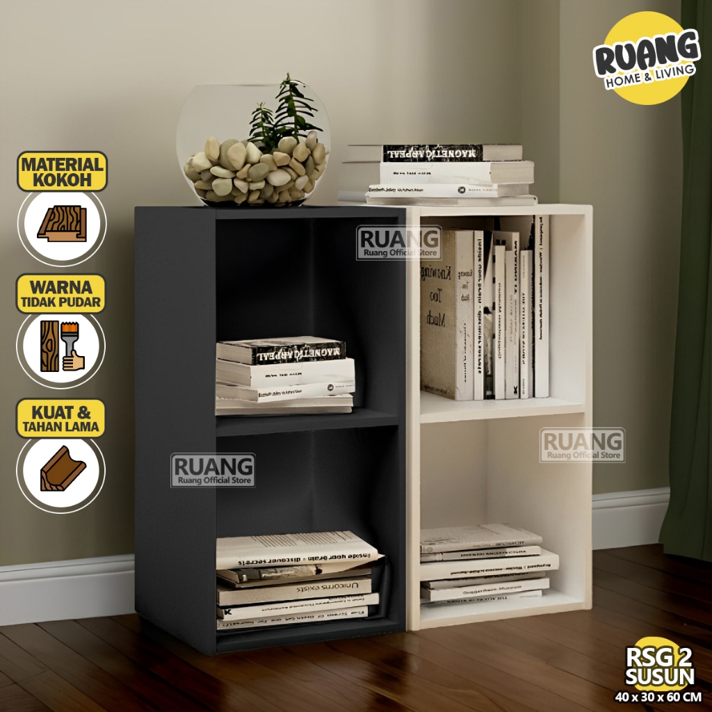 Jual RSG 2 - Rak Buku Lemari Book Rack Rak Serbaguba 2 Susun Kayu Murah ...