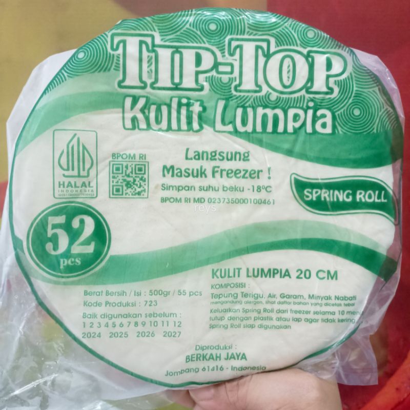 Jual Tip Top kulit lumpia diameter 20cm isi 50 lembar | Shopee Indonesia