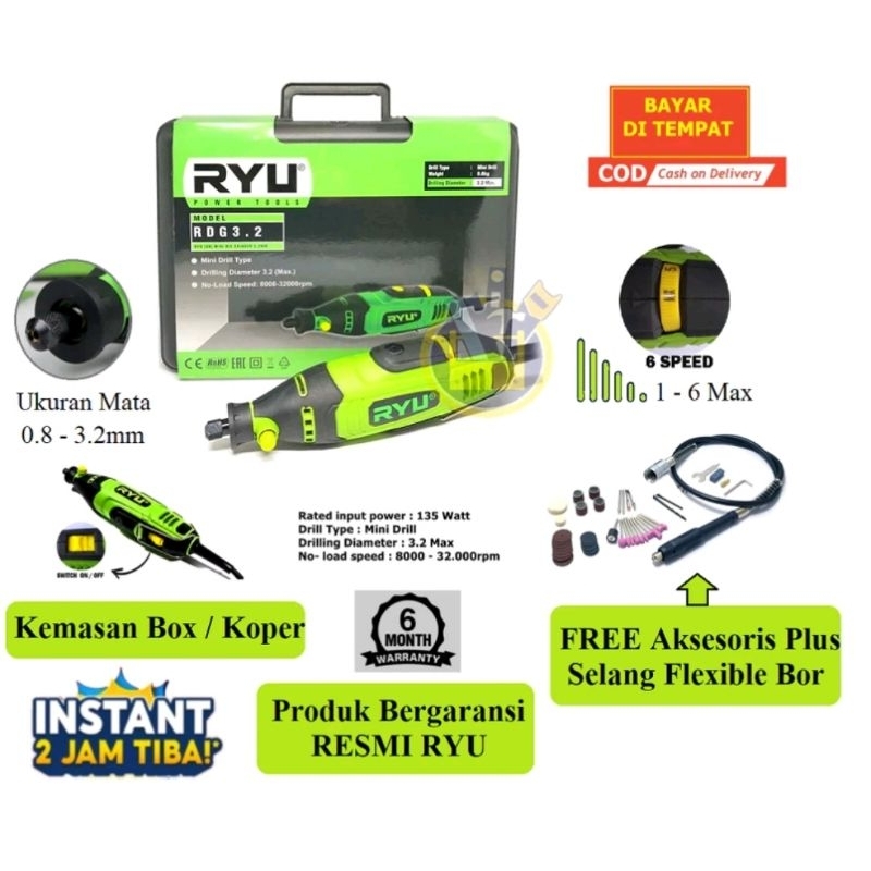 Jual RYU Die Grinder RDG 3.2 Mini Grinder Ryu Koper Mesin Gerinda Tuner ...