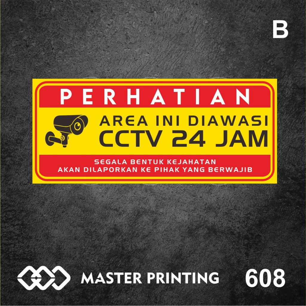 Jual 608 - Stiker Area Ini Diawasi CCTV 24 Jam, Sticker Vinyl, Tahan ...
