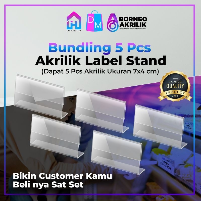 Jual Akrilik Label Harga Tipe Selip Ukuran 7x4cm Akrilik Stand Harga ...