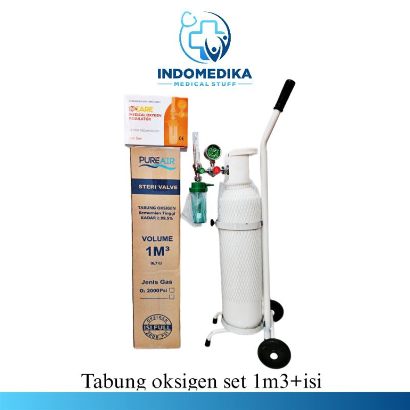 Jual Tabung Oxygen Lengkap 1m3 Siap Pakai Tabung Oksigen Set 1m3