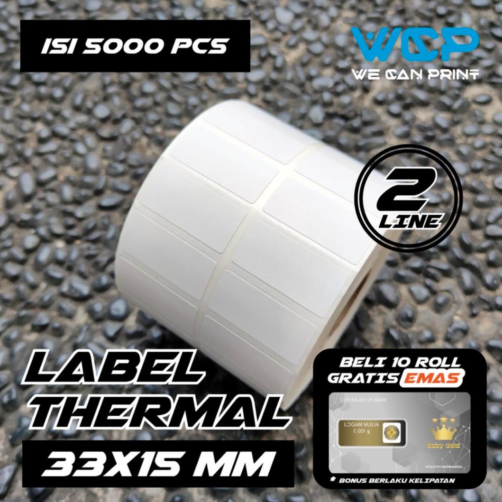 Jual KODE E94D Label Thermal 33 x 15 mm Kertas Sticker Barcode 33x15 mm ...