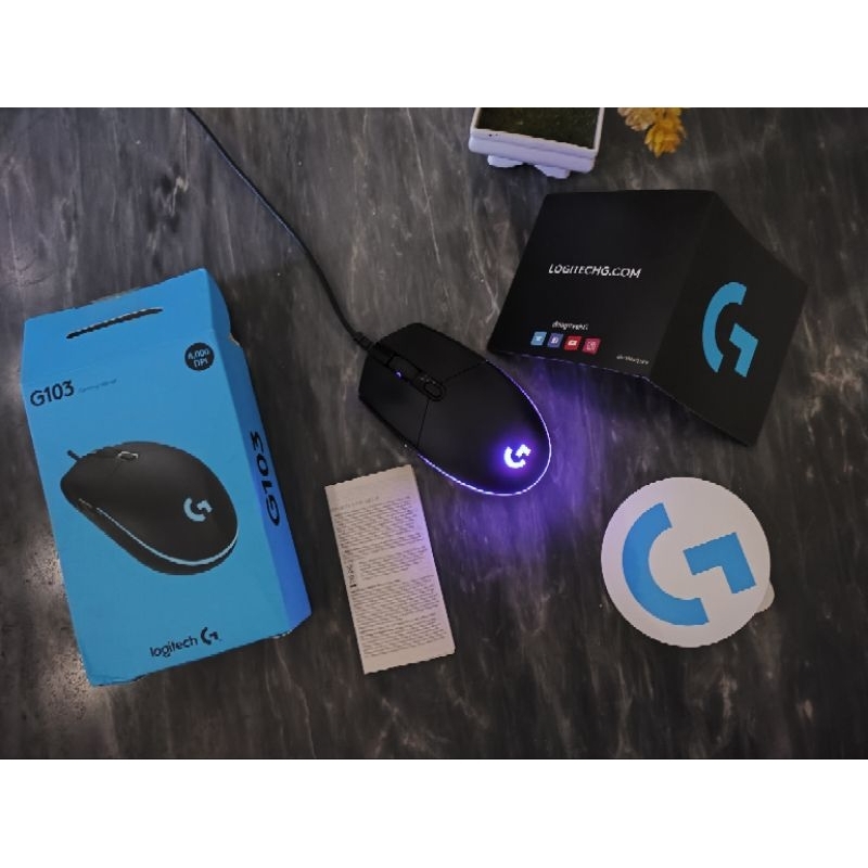 Jual Logitech G103 Mouse Gaming Wired RGB Lightsync with Macro Like New ...