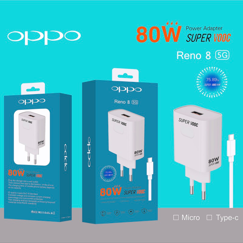 Jual [MINIGO] Charger OPPO Reno8 80w Reno Seri Support Vooc Fast ...