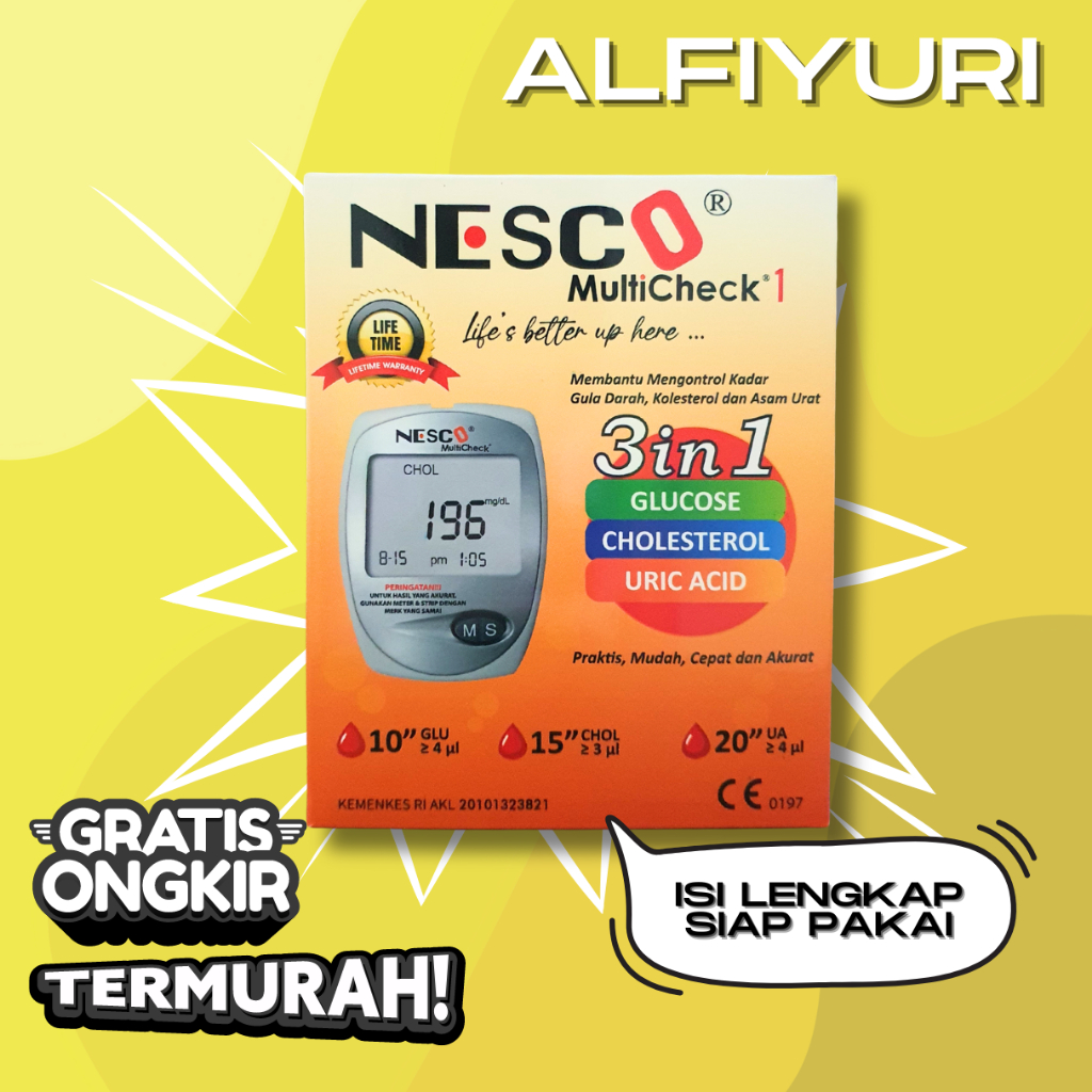 Jual Alat Nesco gcu multicheck 3in1 / ALAT cek gula darah kolesterol ...