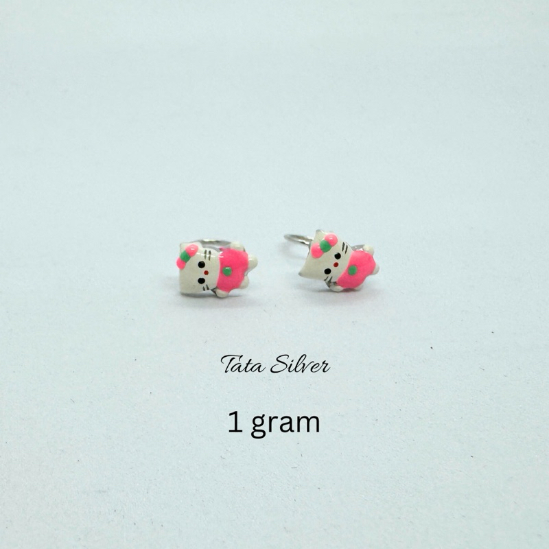 Jual Anting Toge Anak Karakter Hello Kitty Kucing Pink Tauge Perak ...
