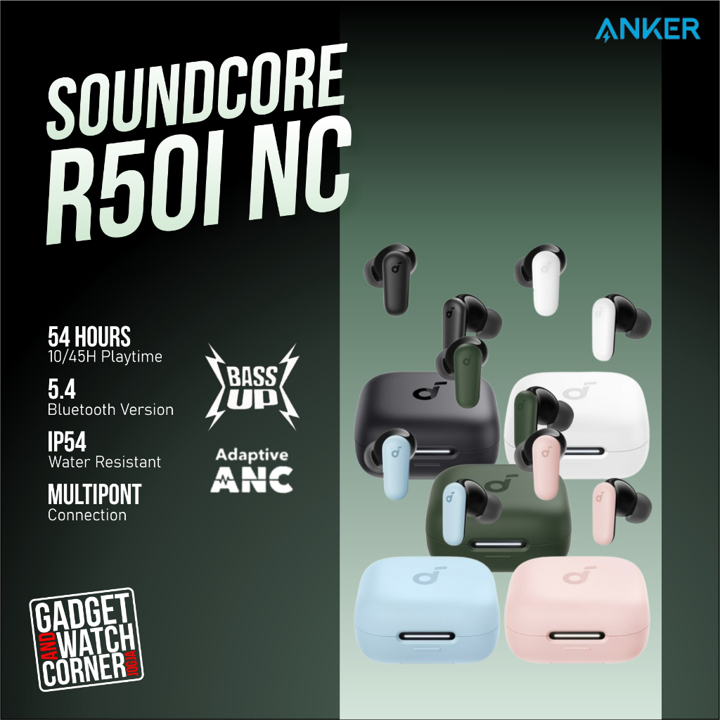 Jual Soundcore Anker R50i NC TWS Earbuds ANC Adaptive Noice Canceling ...
