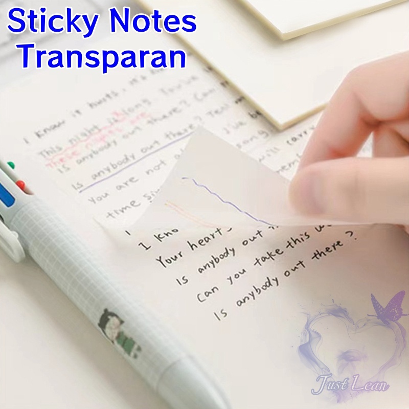 Jual 50 Lembar Catatan Tempel Transparan PET Memo Tahan Air Memo ...