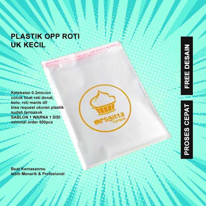 Jual Sablon Plastik OPP Roti Ukuran Kecil Free Desain | Shopee Indonesia