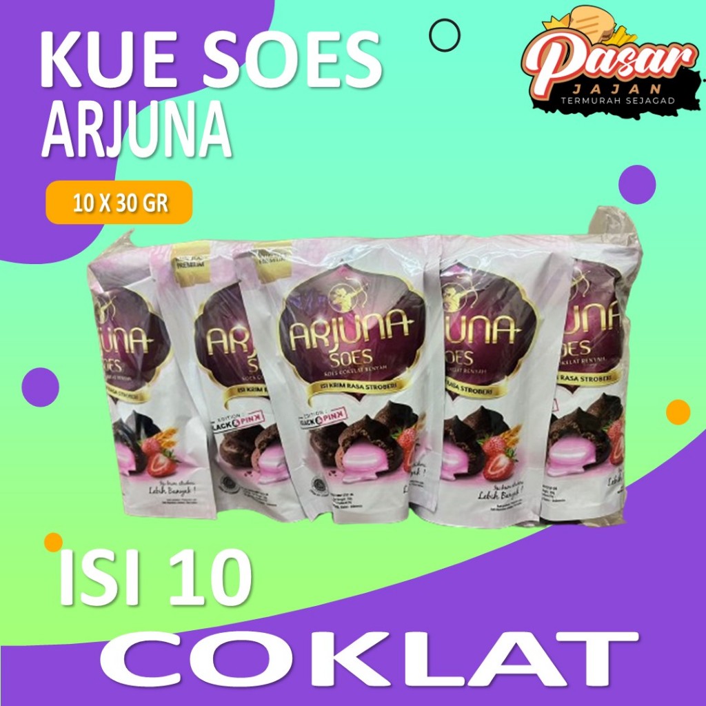 Jual Soes Arjuna Isi 10 Pouch X 30Gr Pilihan Rasa Coklat, Strawberry ...