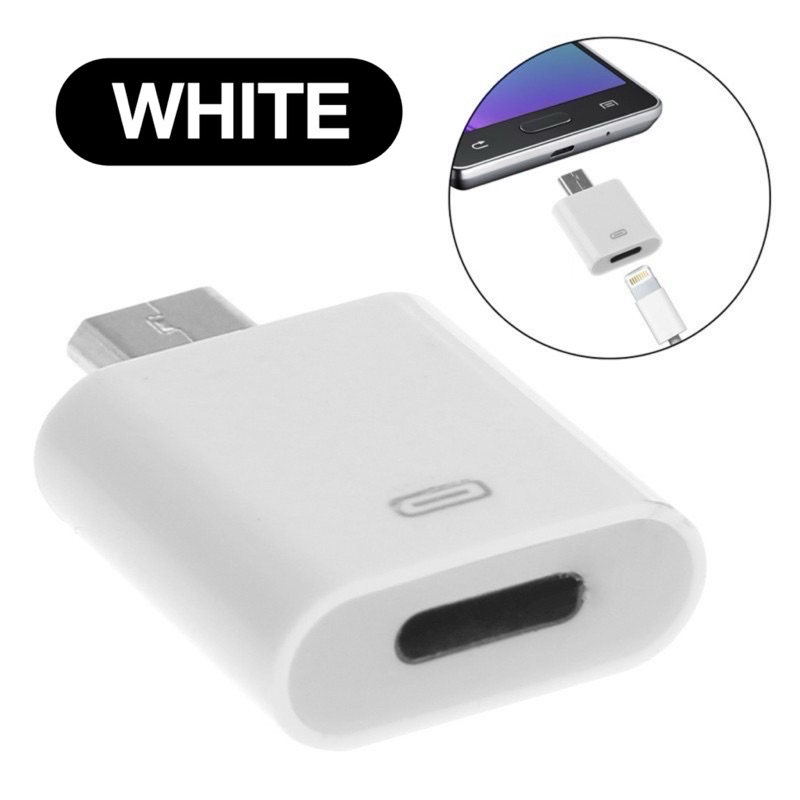 Adapter Lightning (Female) to Micro USB (Male) Pengganti Kabel Sync  Converter Charger Android MP3