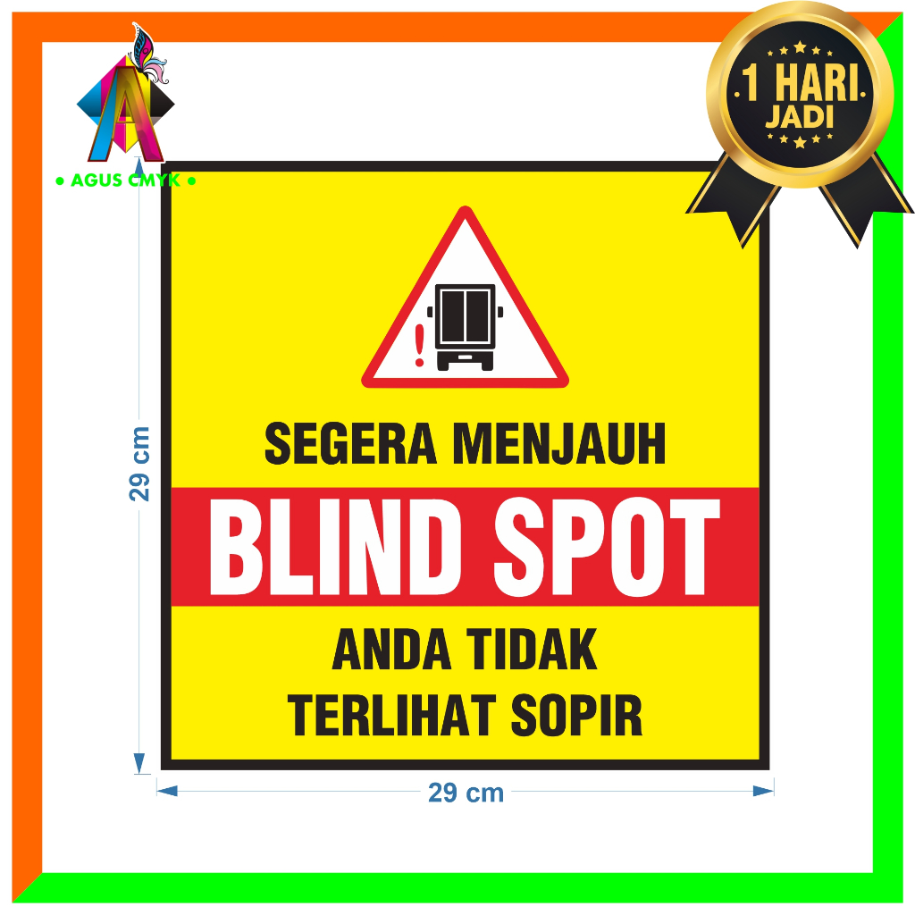 Jual STIKER BLIND SPOT | JAGA JARAK MOBIL BOX TRUK BARANG sign rambu k3 ...