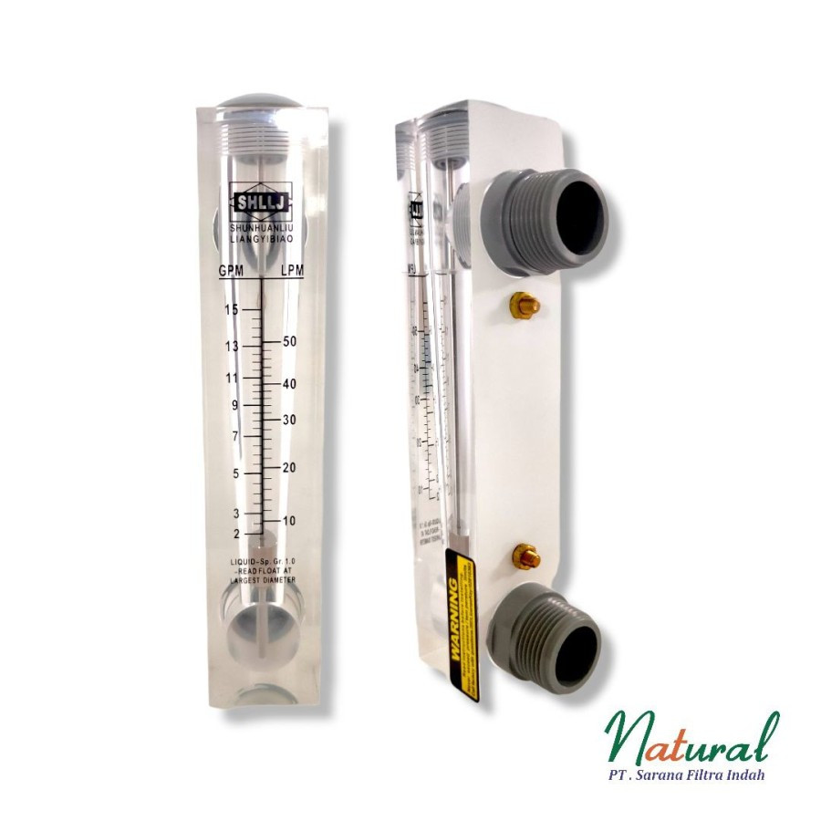 Jual Flow Meter / Rotameter 2 - 15 GPM, In Dan Out 1 Inch Model Panel ...